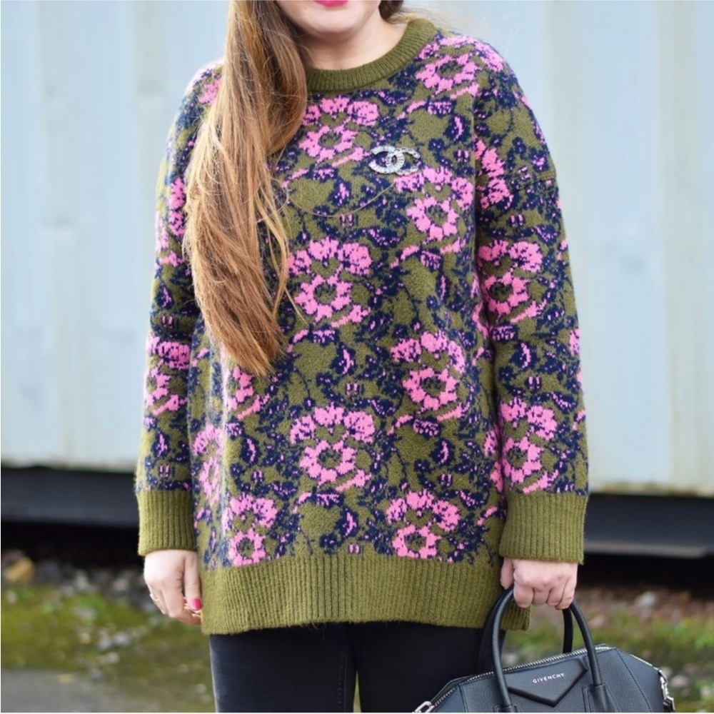 Oversized Pink & Green Zara Sweater​​
